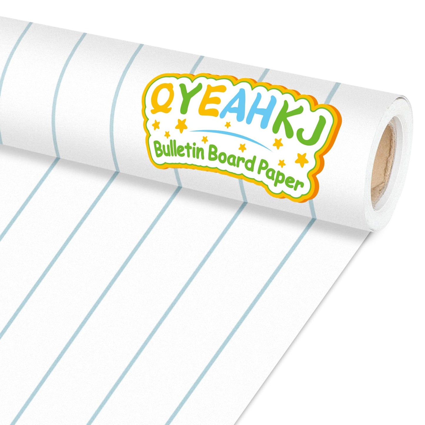 Qyeahkj Lined Bulletin Board Paper Roll Notebook Bulletin Board Background Paper Fade Resistant Blue White Classroom Decoration Poster Art Craft Home Wall Education Decoration Supplies 17.7in x 20ft