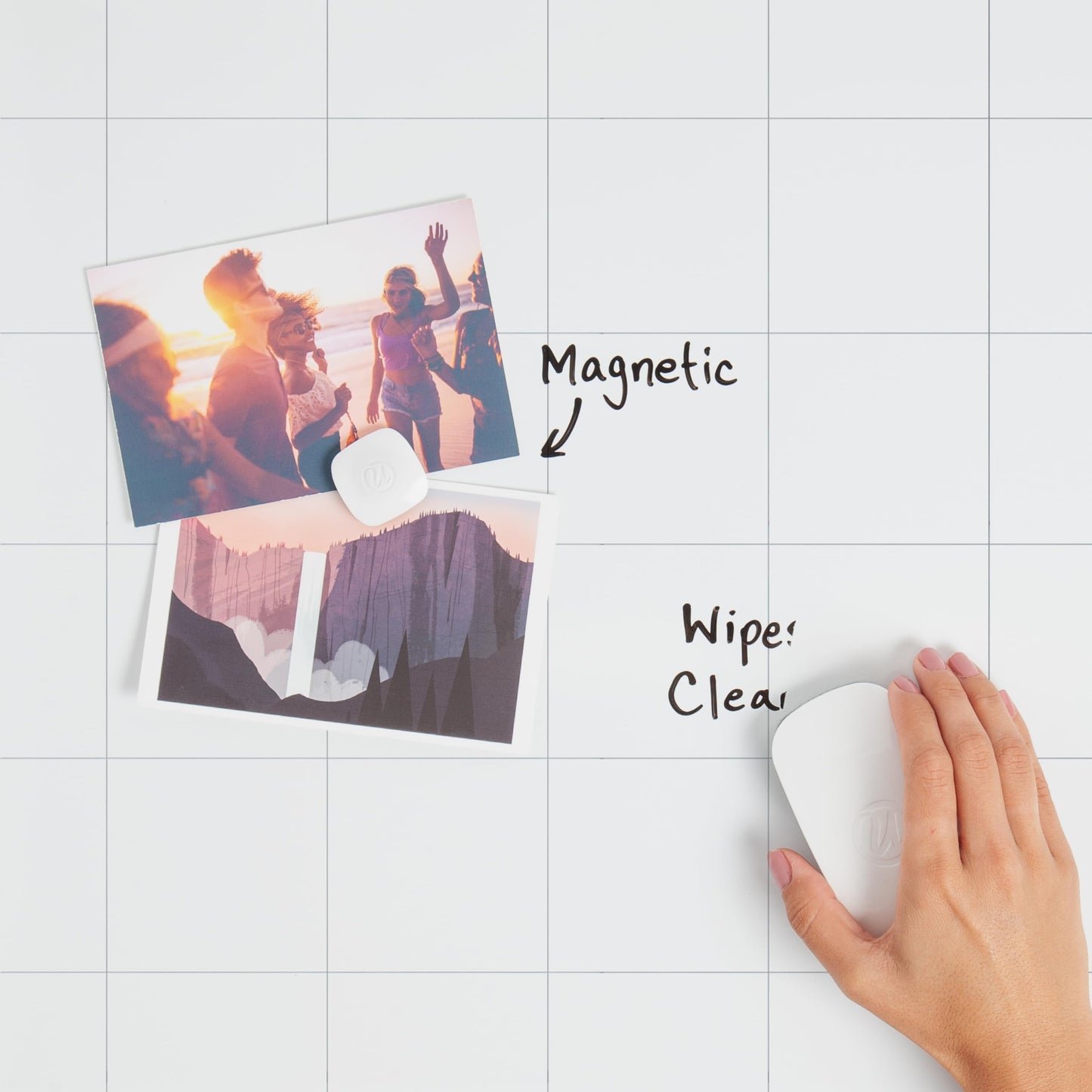 U Brands Magnetic Dry Erase 3-in-1 Calendar Board, 20"x16", Black and Gray Frame