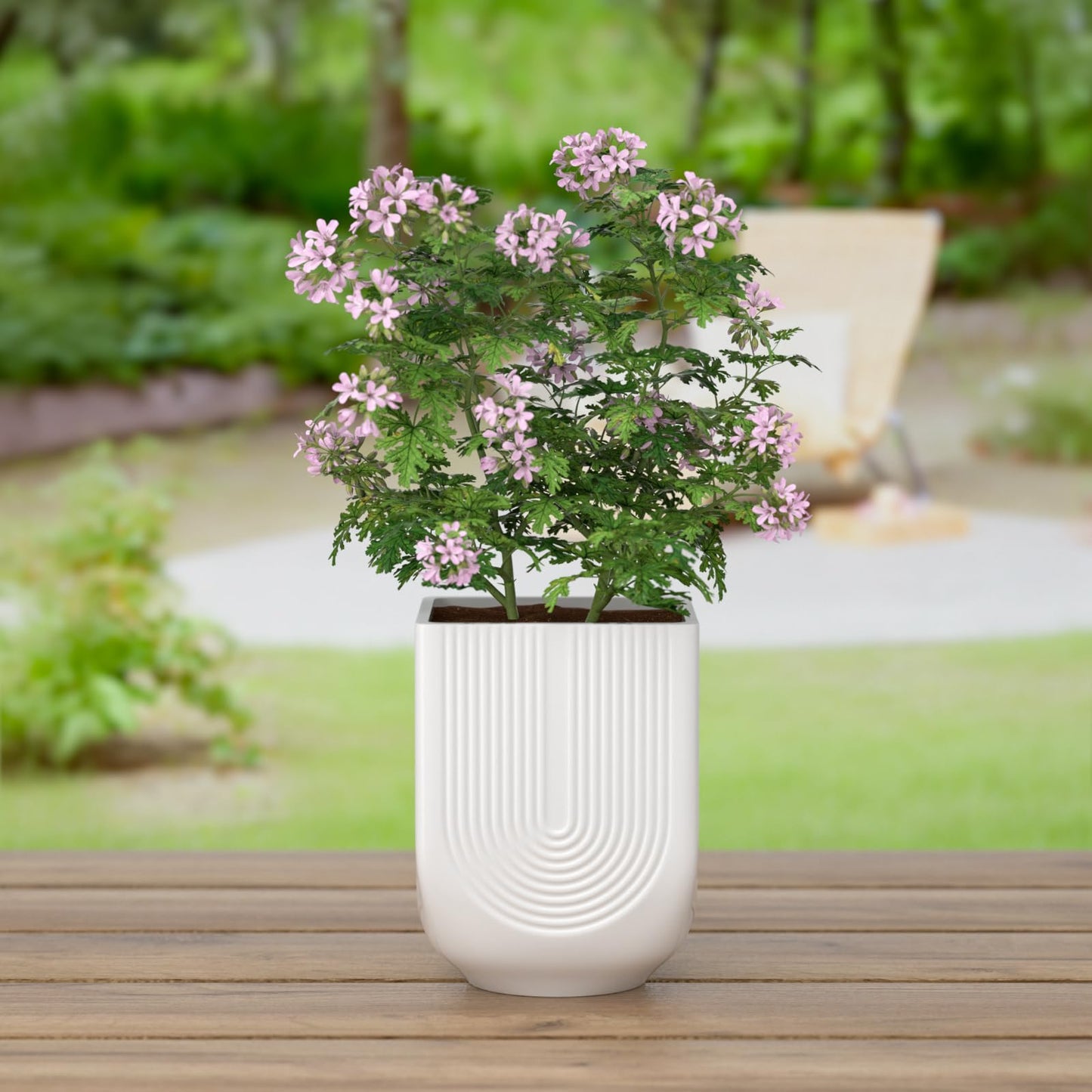 XiHuaer Ceramic Planter, 6 Inch Plant Pot with Drainage Hole, Indoor Outdoor Planter Flower Pots, White Pot for Plants