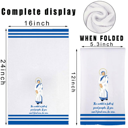 G2TUP Mother Teresa Kitchen Towels Mother Teresa Dish Towels Mother Teresa Tea Towels Saint Mother Teresa Gifts (The World is)