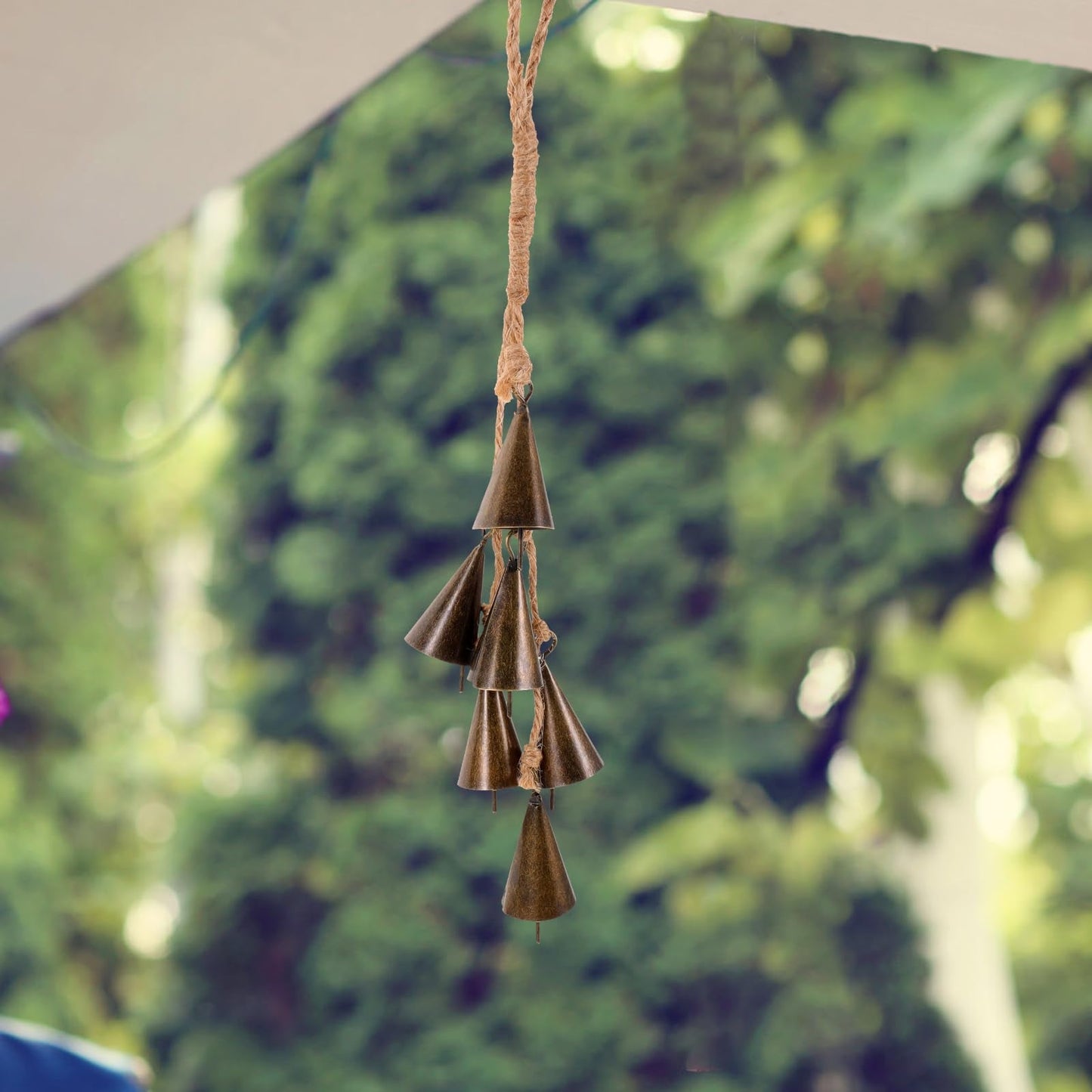 GANAZONO Outdoor Decor Witch Bells Door Knob Hanger Wind Chimes Hanging Bells with Rope Wreath Handmade Handicrafts Rustic Witchcraft Supplies for Home Room Garden Decor A Wall Hanging Decor