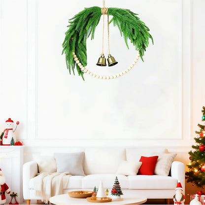 Toddmomy DIY Wood Bead Garland Set with Beaded Hoop Wreath 11.81In for Halloween Christmas Party Decoration and Creative Home Garden Craft Projects