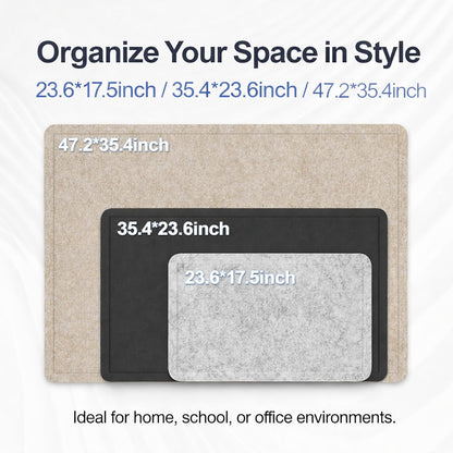 Felt Bulletin Board for Wall 24" x 18" Unfolded Size, Small Frameless Felt Pin Board, Soft Cork Board Alternative for Office, Home Planning, Notes, Photos & Wall Decor, Foldable Shipping, Easy Install