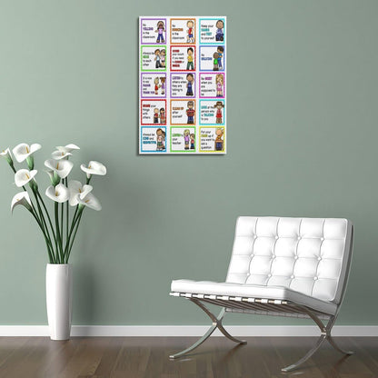 Classroom Rules Educational Posters for Preschool, Home, Middle And High School Classroom Poster Poster for Room Aesthetic Posters & Prints on Canvas Wall Art Poster for Room 16x24inch(40x60cm)