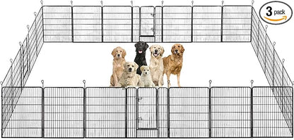 BestPet | Dog Playpen | 40 Inch, 24 Panels | Heavy Duty Metal Pet Exercise Pen | Indoor Outdoor Fence Panels | Rust-Resistant, Removable, Tool-Free Setup | Anti-Skid, Expandable Design