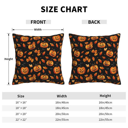 Famame Decorative Pillow Covers Set of 2 Halloween Scary Pumpkins Leaves Throw Pillows Cover 18x18 inch Square Pillowcase Couch Cushion Cases for Sofa Living Room Bedroom Home Decor