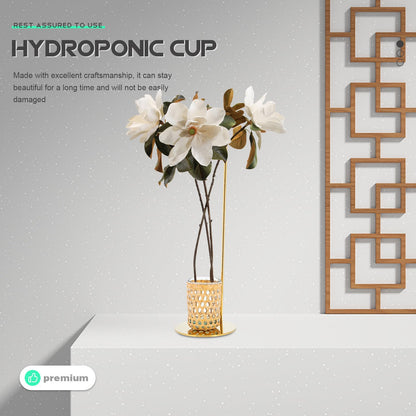 EXAOMBLE Hydroponic Vase with Glass Cup and Stand, Nordic Style Dried Flower Container Plant Terrarium for Home Decor,