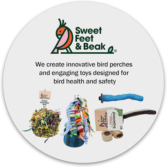 Sweet Feet & Beak Safety Pumice Bird Perch, Medium 1-1/4" X 12", Lightweight Grinding Bird Perches for Cage - Bird Nail Trimming Perch for Healthy Beak & Feet - Multi-Size & Color Parrot Stand- Purple