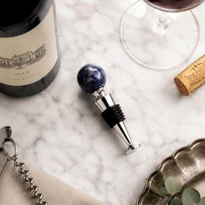 Blue Gemstone Wine Stopper, Bottle Stopper Wine Saver, Reusable Wine Corks