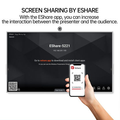 JAV Smart Board with Google EDLA Certified, 65 inch Interactive Whiteboard - 4K UHD 16+256GB Digital Smart Whiteboard Touch Screen with 48MP Camera for Classroom Office (Wall Mount Included)