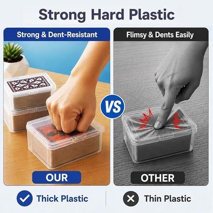 2PCS Card Cases for UNO Cards and Playing Cards, High Capacity Clear Storage Boxes for Trading Cards & More (Card Not Included)