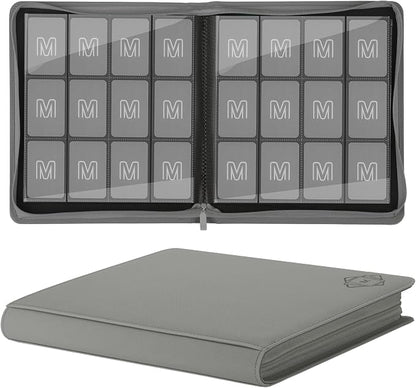 Premium Card Binder 12 Pocket for 720 Pockets Trading Card Binder, PU Zipper Card Collection Album, Sturdy Side-Loading Card Book Holder for MTG, TCG, Game Cards, Sports Cards