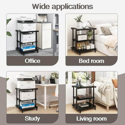 Natwind Printer Table Platform,3 Tier, Black