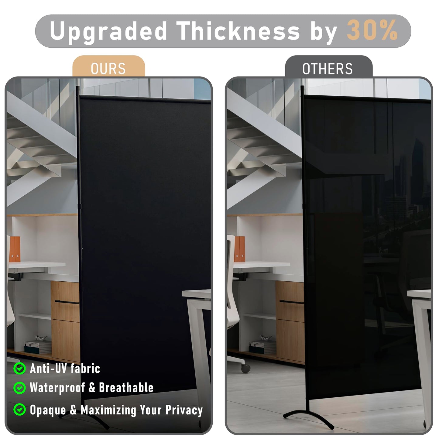 Room Divider 63''W x 71''H Large Single Panel, Privacy Screen for Room Partitions, Portable Room Divider Screen for Room Separtion, Freestanding Fabric Wall Divider for Office, School, Room Separator