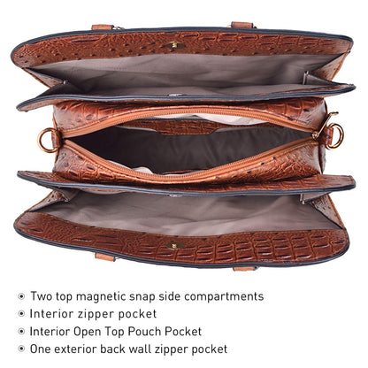 Women Handbag Wallet Tote Shoulder Hobo Bag Top Handle Satchel Purse Set 2pcs with 3 Compartments