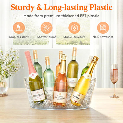 Lifewit 13L Ice Bucket for Parties, Large Beverage Tub with Scoop, Drink Cooler for Dirty Soda Bar, Portable Champagne/Wine/Beer/Juice Table Chiller for Outdoor Bar & Mimosa Bar Supplies