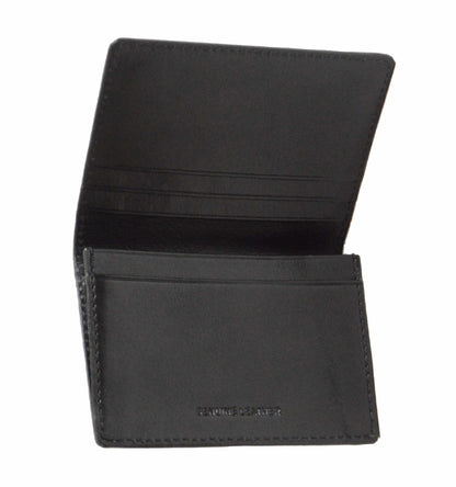 muzaf Premium Leather card holder, compact, 5 slots, hand stitched (Sand Black)