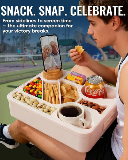 Couch Cup Holder Tray Dual Cup Silicone Snack & Drink Organizer – Waterproof Anti-Slip Large Couch Caddy Tray for Sofa Bed Car Camping, Dishwasher Safe No Spill Drink & Snack Couch Tray