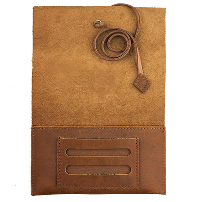 Boshiho Genuine Leather Roll Up Tobacco Pouch with Rolling Tip Paper Holder Slot (Brown (S))