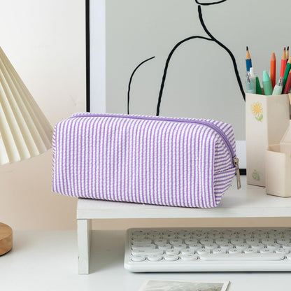 OZAOZ Cute Pencil Case Capacity Pencil Pouch Aesthetic Pen Bag Office Stationery Organizer Simple Sturdy Multifunctional Cosmetic Pouch (purple)