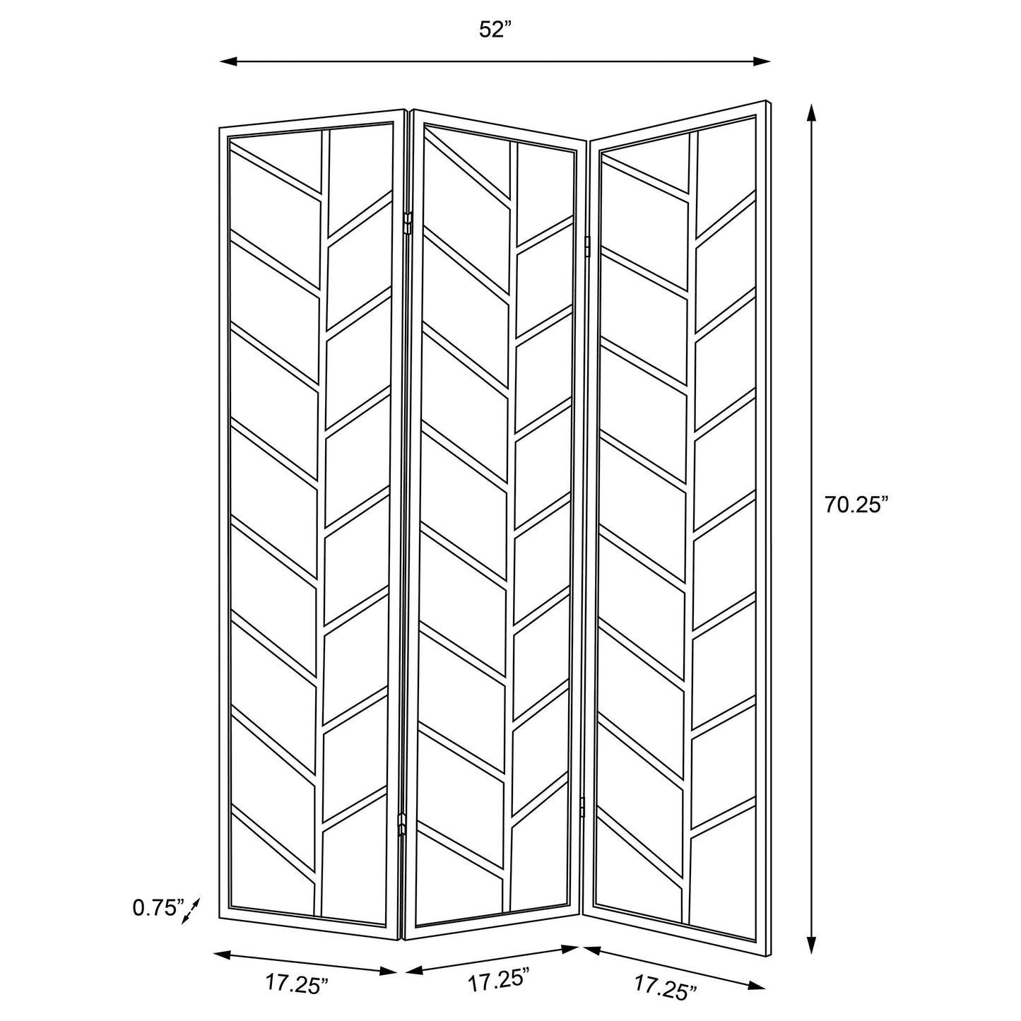 Coaster Home Furnishings - Mila - Pine Wood - 70-Inch 3-Panel Room Divider Folding Shoji Screen with Linen Fabric, Metal Hinges, and Contempandary Style - Living Room & Bedroom - Walnut - 962923