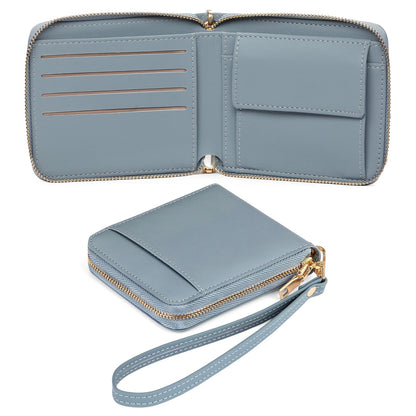 GAEKEAO Womens Wallet RFID Blocking Zip Around Wristlet Wallet Vegan Leather Card Holder Purse with Change Pocket