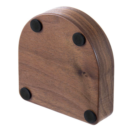 MyGift Dark Walnut Solid Wood Tabletop Guest Party Cup Holder Dispenser with Marker Pen Slots