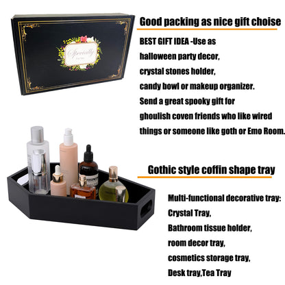 ZJPZYXDHZFC Gothic Coffin Decor Gothic Wooden Makeup Organizer