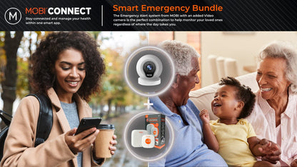 MOBI Connect Emergency Alert System Bundle, Smart Wireless Caregiver Support Monitoring System Pair with Multi-Purpose Monitor