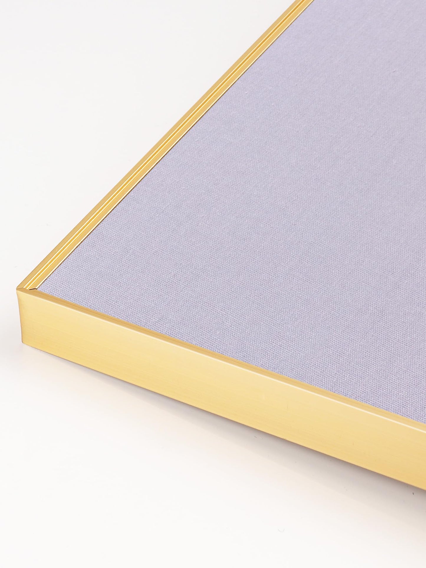 Lightomorrow Bulletin Board 30 x 20 inches, Light Lavender Pin Board, Golden Aluminum Framed Fabric Cork Board with 10 Push Pins