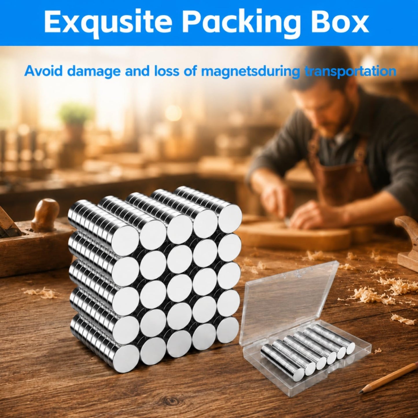 Magnets for Crafts, SIXQUEKJGH 300Pcs 6×3mm Small Mini Round Neodymium Rare Earth Magnets,Tiny Disc Refrigerator Magnets for 3D Printing DIY Whiteboard Home Office Kitchen Cabinet