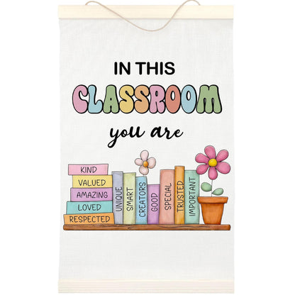 LKETW Inspirational Classroom Poster Hanger Frame 12x16 Inch, Positive Affirmations Motivational Wall Art Posters for Classroom, Inspirational Hanging Banner Decor for Home Kids Room Bedroom