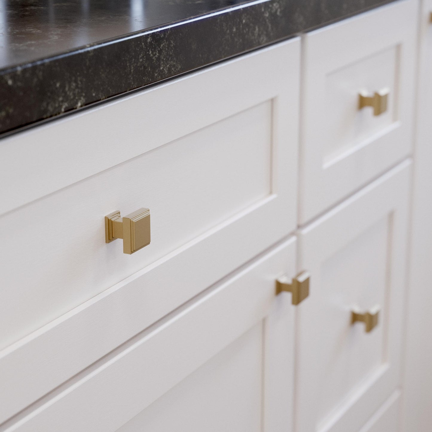 Franklin Brass 10 Pack Champagne Bronze Gold Cabinet Knobs 1 inch (25mm) Kitchen Cabinet Handles and Drawer Knobs for Cupboards, Dressers, Furniture, Bathroom Vanity |Stepped