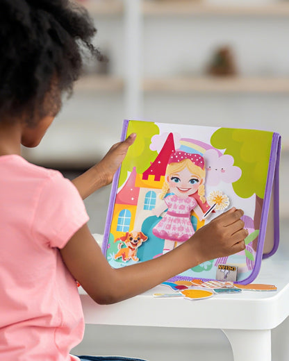 CHEFAN Felt Dress-Up Dolls Set, Pretend Play Dress Up Game with Felt Board, Outfit and Accessory Pieces, Preschool Graduation Gift for Girls Age 3+