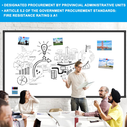 H-Qprobd 96"x48" White Board for Wall Commercial-Grade Large Magnetic Dry Erase Board with with All Kits, 4'x8' Presentation Whiteboard for Office, Gov't, Classroom & Conference Rooms, Home