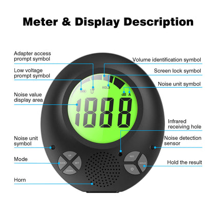 SWAREY Digital Decibel Meter with DIY Voice Warning Function, Wall Hanging Sound Level Meter 35dB to 135dB with Alarm Quiet Please, Sound Level Meter for Schools Hospitals Temples Libraries Theaters