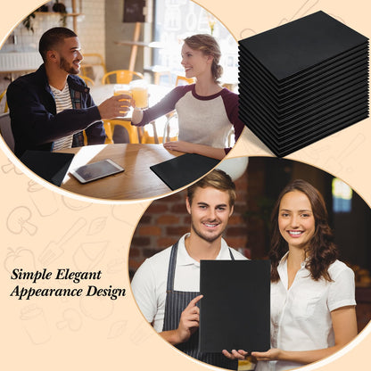Skyygemm 24 Pcs Leather Menu Covers Holders for 8.5 x 11 Inches, Waterproof Double View Leather Dinner Menu Holder Covers for Restaurant, Hotel, Bar