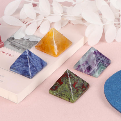 Hxswkk Crystal Pyramid 1.6" Golden Healer Orgone Pyramid for Positive Energy Success Yellow Hematoid Quartz Healing Chakra Stone - Reiki, Chakra, Anti-stress Handmade Spiritual Gift Citrine