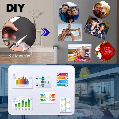 90 Pieces Picture Magnetic Adhesive Sheets (8" by 10"),8X10 Adhesive Magnet Sheets for Photo Frames,Self Sticky Magnets for Sticker
