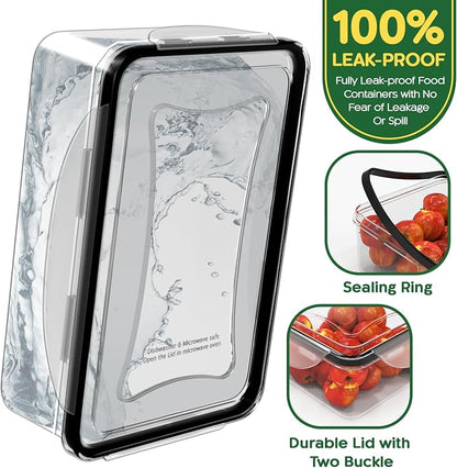 RockBerry 56 PCS Food Storage Containers with Lids Airtight- Plastic Container for Pantry Kitchen Organization-Microwave Dishwasher,Freezer Safe 100% Leak Proof (28 Stackable Boxes-28 Lids)
