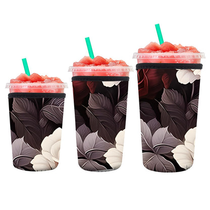 DAORJWL 3 Pack Reusable Insulated Neoprene Sleeve for Iced & Hot Drinks, Cute Durable Iced Coffee Cup Sleeve, Beverage Holder for Iced Coffee Boho Floral
