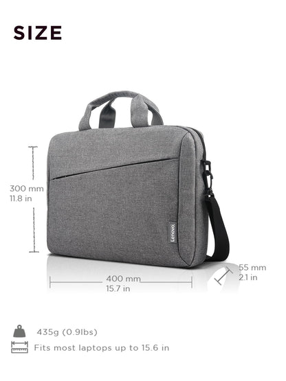 Lenovo Laptop Carrying Case T210, 15.6-Inch Laptop and Tablet, Sleek Design, Durable and Water-Repellent Fabric, Business Casual or School, GX40Q17231 Casual Toploader - Grey