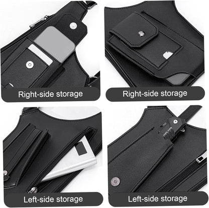 Premium Leather Shoulder Bag, Double Shoulder Armpit Bag, Anti-Theft Hidden Adjustable Strap Holste, Underarm Strap Wallet (Black)