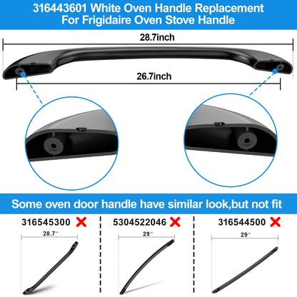 Upgraded 5304458312 Oven Door Handle Replacement Compatible with Kenmore Electrolux Frigidaire Electric Range Oven Stove Replaces 316443600 AP3965016,Include 2 Pack 316433300 Oven Door Handle Screws