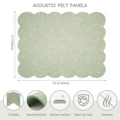 Felt Bulletin Board 36" x 24" Cork Board Alternative,Decorative Felt Pin Board Foldable Cork Boards for Walls Self-Adhesive Cork Board for Home Office Classroom Pin Board (Sage Green)