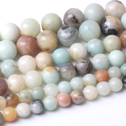 8MM Amazonite Beads Round Loose Beads Natural Gem Beads Crystal Energy Stone Beads for Jewelry Making DIY Bracelet Necklace