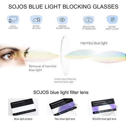 SOJOS Blue Light Blocking Computer Glasses Round Eyewear Anti Blue Light Lens Preppy Chic SJ5024 with Demi Frame/Anti-Blue Light Lens