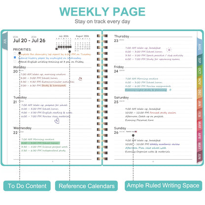 Planner 2026-2027, Weekly and Monthly Academic Planner, July 2026 - June 2027, Hardcover Calendar Agenda Book for School Year Planning, School Supplies for Teacher and Student, Letter Size(8.5'' x 11'')