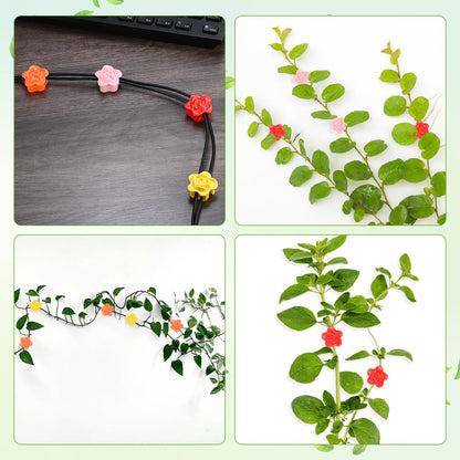 M METERXITY 100 Pack Plant Wall Clips, Self-Adhesive Plant Climbing Wall Clips Fixer with Acrylic Adhesive Sticker for Vine Support/Indoor/Outdoor Decor [Rose-Yellow]