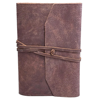 CooLeathor Refillable Leather Journal Writing Notebook - Handmade Leather Journal for Men, A5 Diary Cover Refillable Sketchbook to Drawing, Large 6"x8", Dark Brown